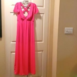 Gianni Bini Medium Hot Pink Maxi Dress